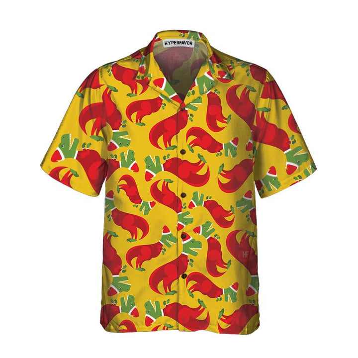 Drune | T Rex Im Weihnachtsmannkostüm Hawaiihemd, Lustiges Weihnachtshemd, Bestes Geschenk Für Weihnachten