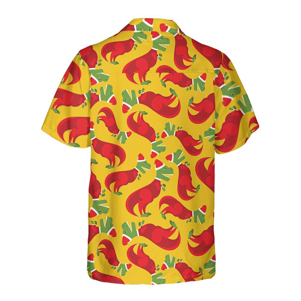 Drune | T Rex Im Weihnachtsmannkostüm Hawaiihemd, Lustiges Weihnachtshemd, Bestes Geschenk Für Weihnachten