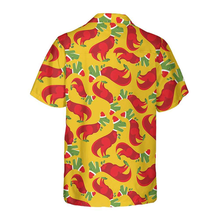 Drune | T Rex Im Weihnachtsmannkostüm Hawaiihemd, Lustiges Weihnachtshemd, Bestes Geschenk Für Weihnachten