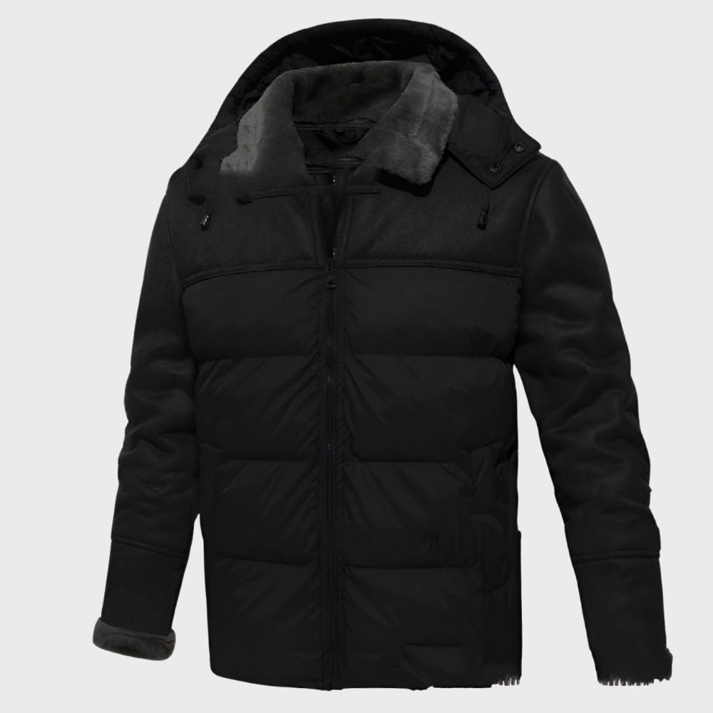 Drune | Herren Wasserdichte Winterjacke mit Plüschkapuze