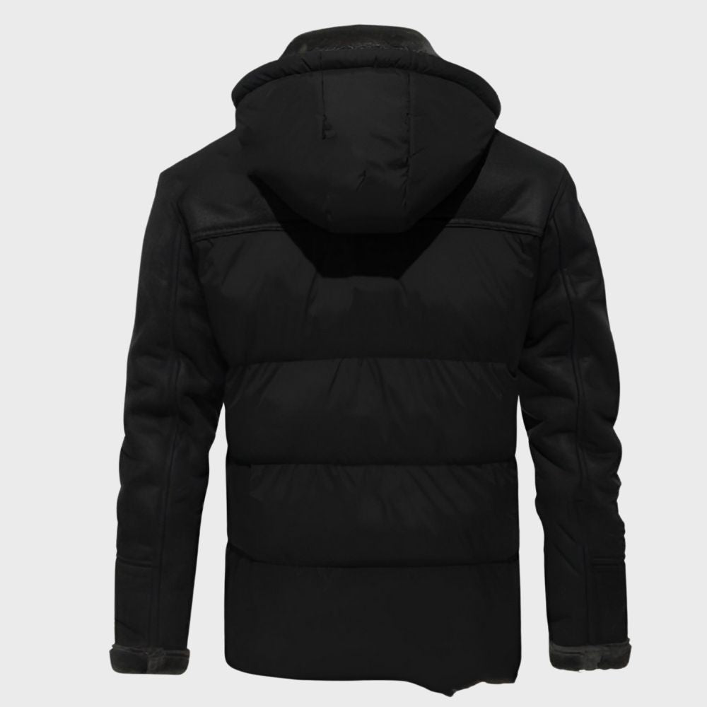 Drune | Herren Wasserdichte Winterjacke mit Plüschkapuze