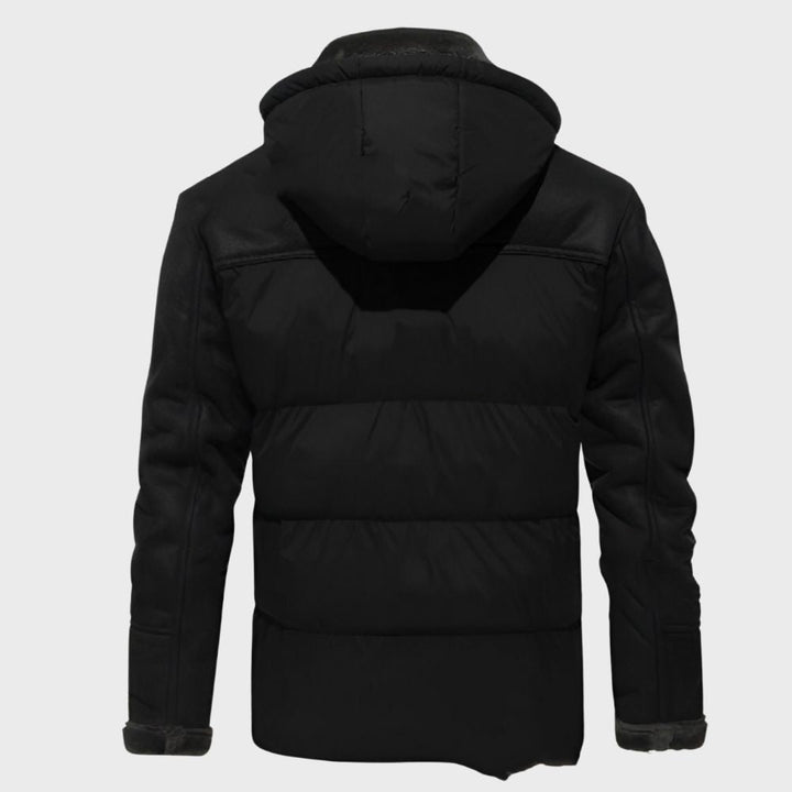 Drune | Herren Wasserdichte Winterjacke mit Plüschkapuze