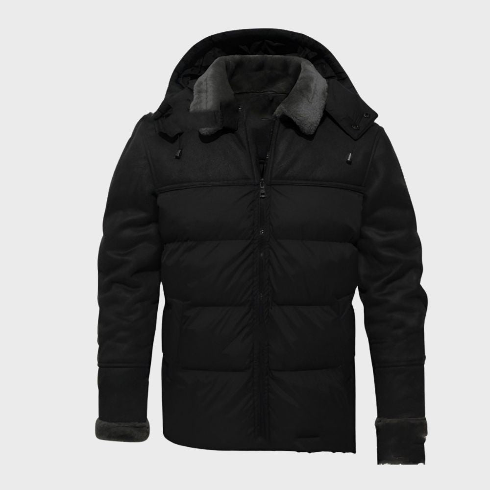 Drune | Herren Wasserdichte Winterjacke mit Plüschkapuze