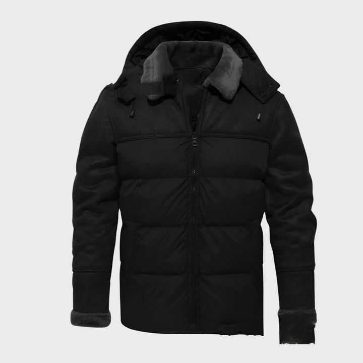 Drune | Herren Wasserdichte Winterjacke mit Plüschkapuze