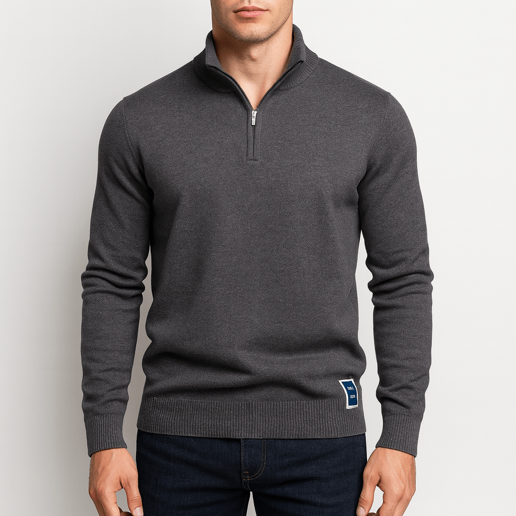 Drune | Zip-Pullover mit Stehkragen