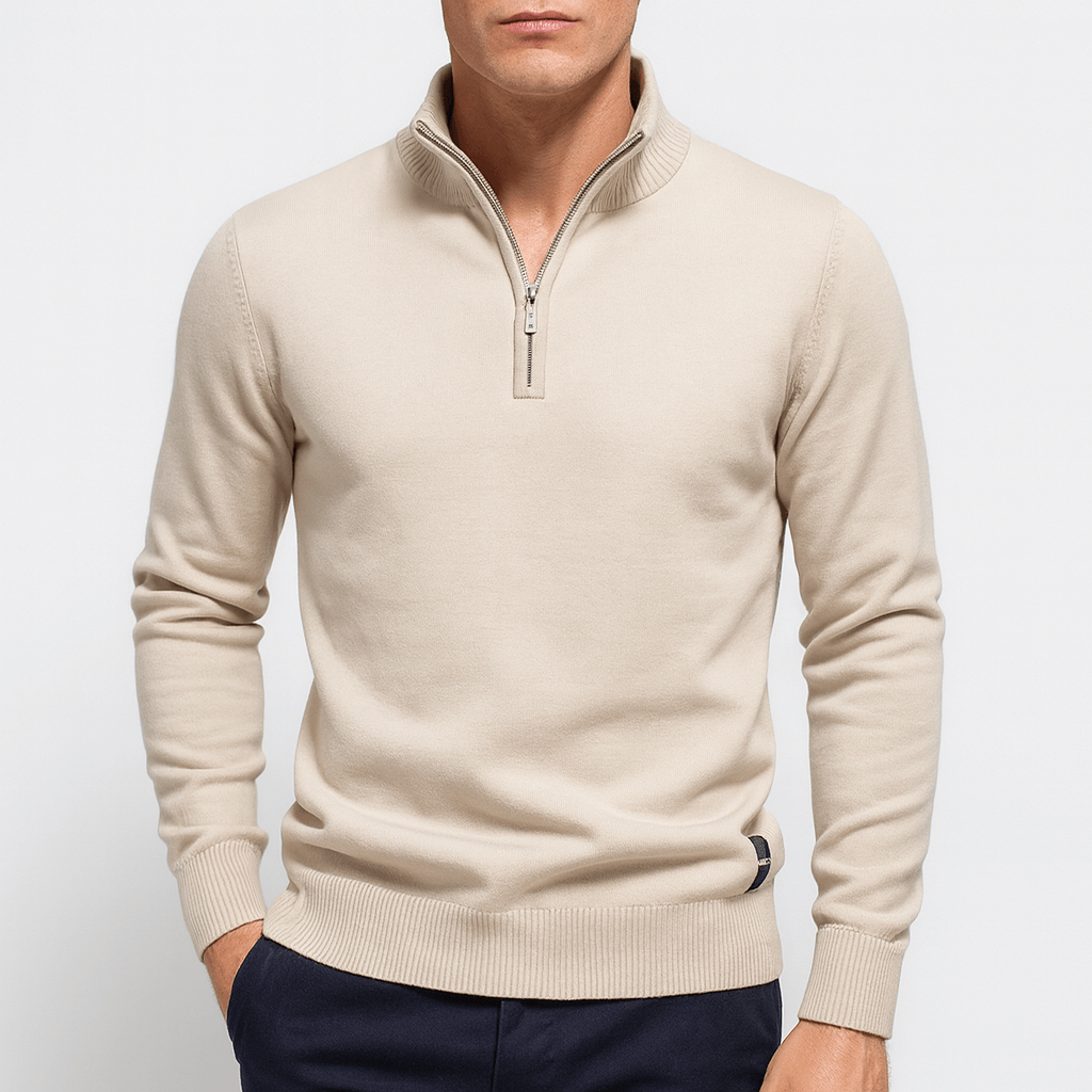 Drune | Zip-Pullover mit Stehkragen
