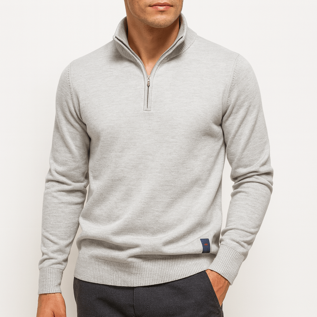 Drune | Zip-Pullover mit Stehkragen