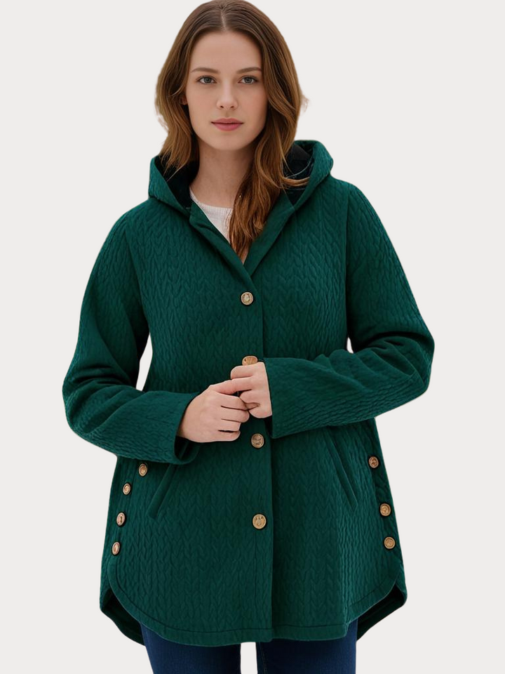 Drune | Damen - Wintermantel – Eleganter Gefütterter Mantel mit Kapuze