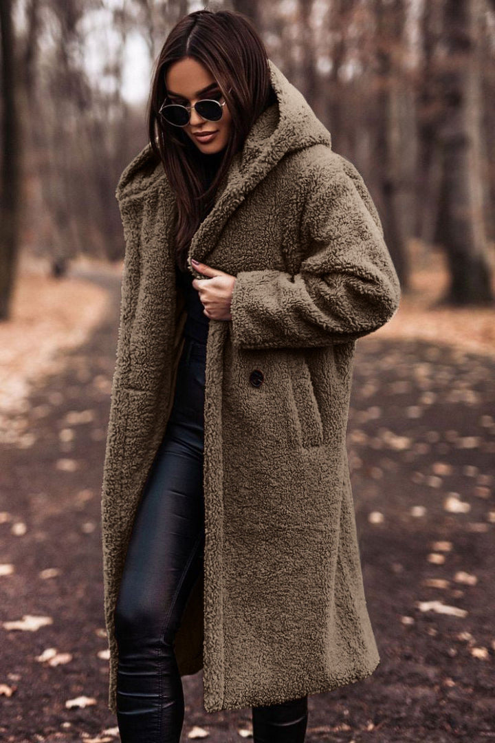 Drune | Coat Kapuze Kunstpelz Langer Mantel Damen Wintermantel