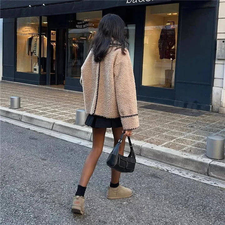 Drune | Fleece Jacke Beige Übergröße Jacke Damenjacke