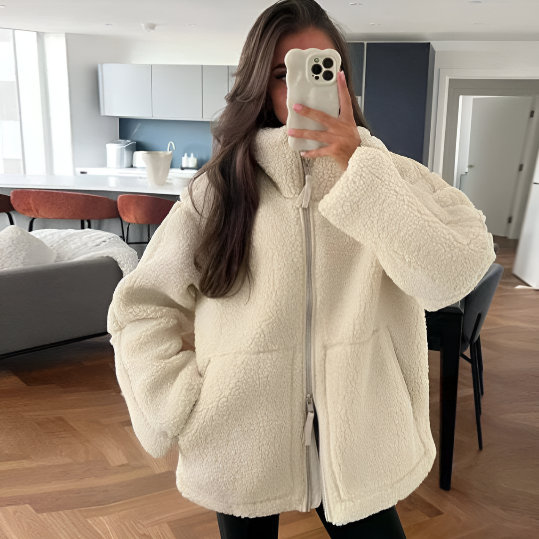 Drune | Fleece Jacke Pelz Übergröße Jacke Damen Winterjacke