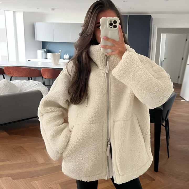 Drune | Fleece Jacke Pelz Übergröße Jacke Damen Winterjacke