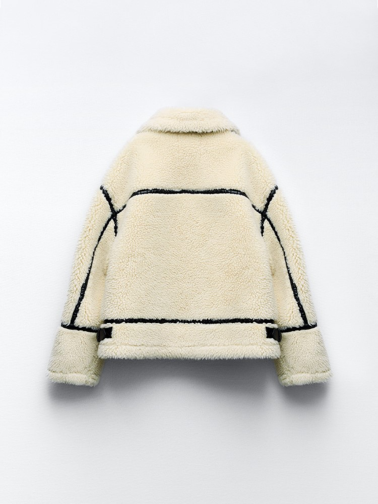 Drune | Jacket Weiße Übergröße Jacke Aus Kunstfell für Damen