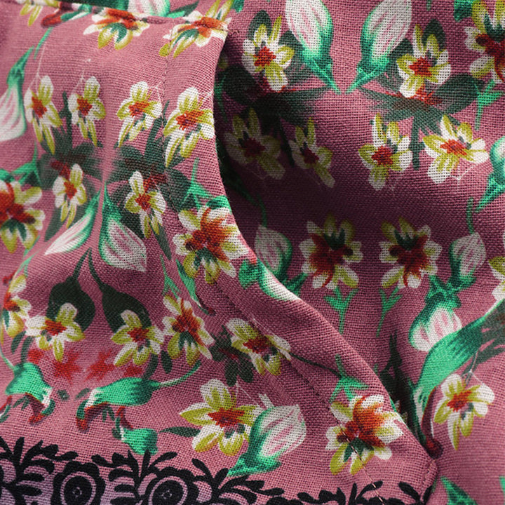Drune | Blumen Reißverschluss Jacke mit Kapuze Damenjacke