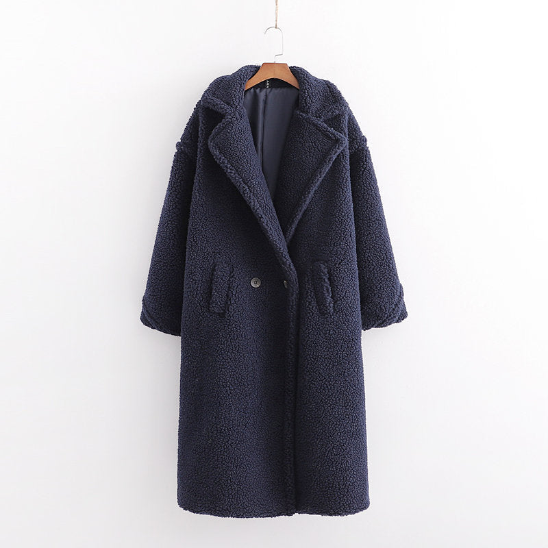 Drune | Lockerer Schnitt Doppelt Verblendet Lange Pelzjacke Lange Winterjacke Damen
