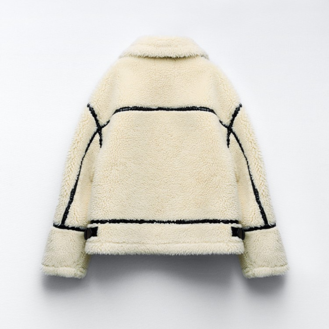 Drune | Weiß Fleece Pelzjacke Winterjacken & Mäntel für Damen