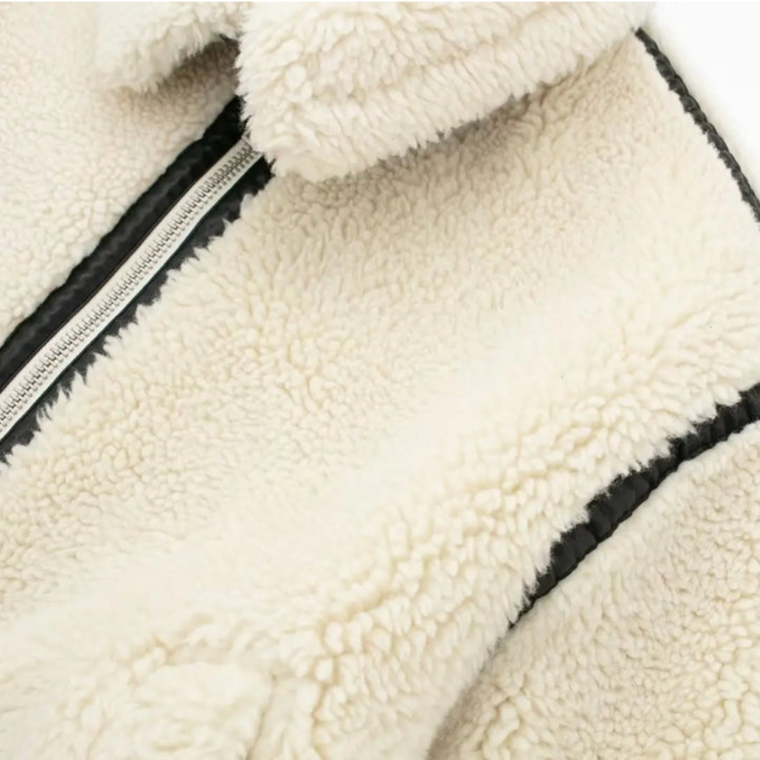 Drune | Weiß Fleece Pelzjacke Winterjacken & Mäntel für Damen