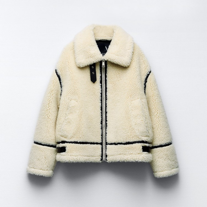 Drune | Weiß Fleece Pelzjacke Winterjacken & Mäntel für Damen