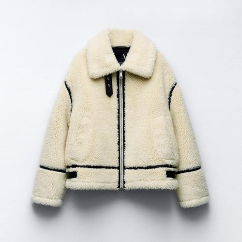 Drune | Weiß Fleece Pelzjacke Winterjacken & Mäntel für Damen