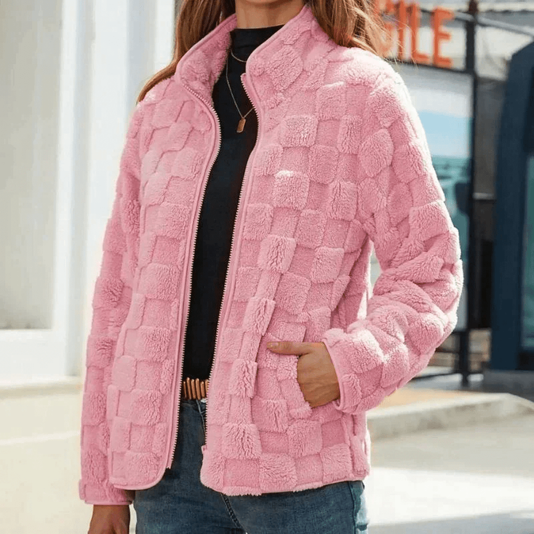 Drune | Strukturierte Fleecejacke mit Stehkragen Für Frauen