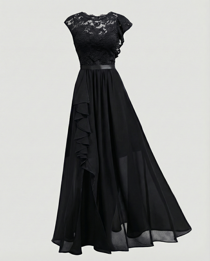 Drune | Elegantes Damen Maxikleid Mit Spitzeneinsätzen Zeitlos, Romantisch & Fließend