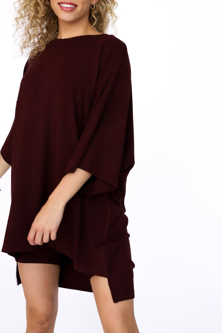 Drune | Damen Lounge Satz Mit Oversize T-shirt Und Biker Shorts
