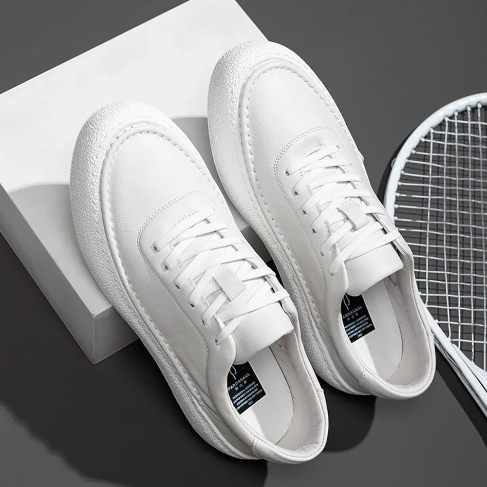 Drune | Premium Leder Sneakers Mit Weißer Sohle