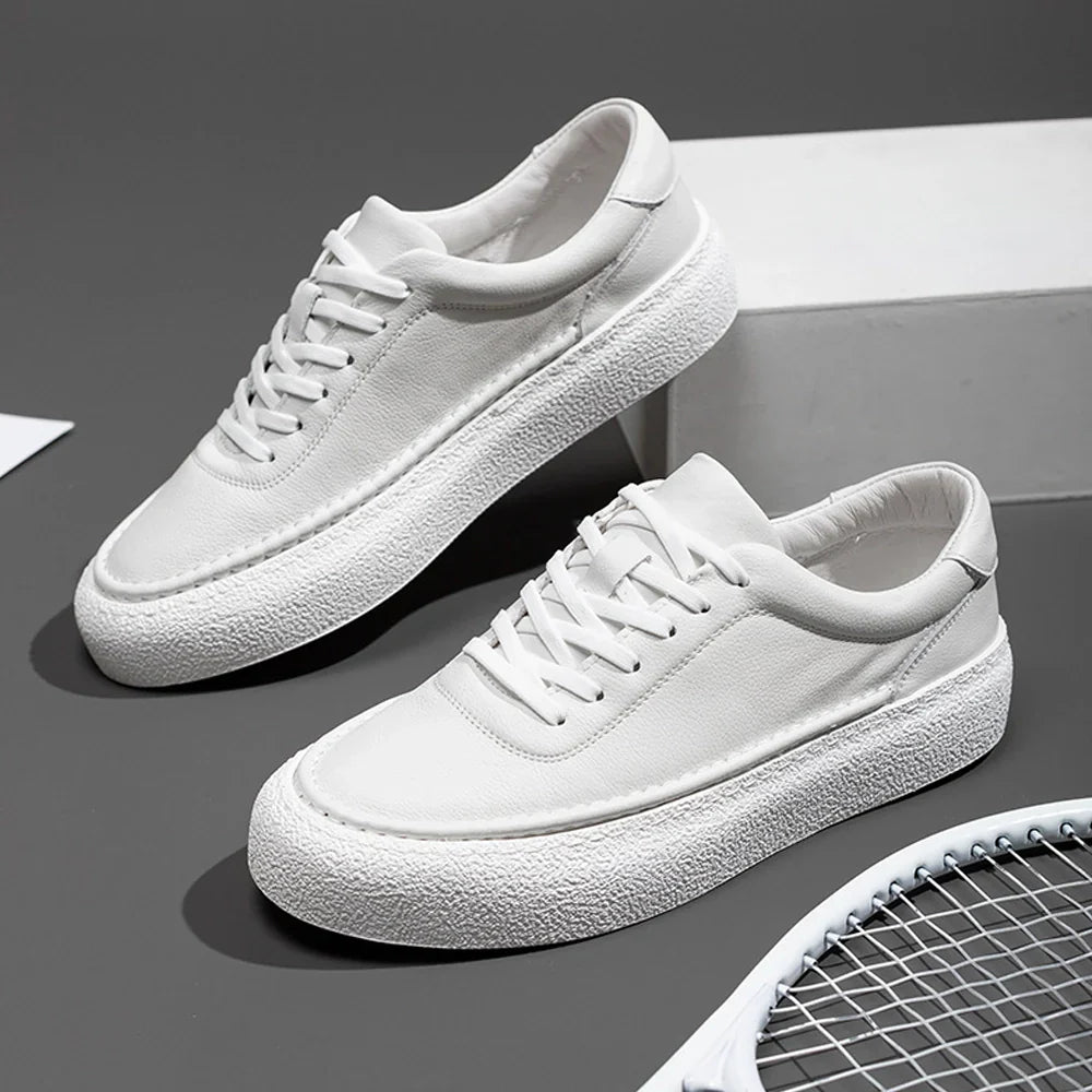 Drune | Premium Leder Sneakers Mit Weißer Sohle