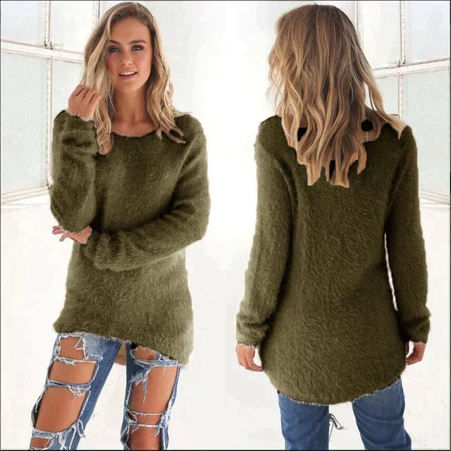 Drune | Lässiger O Ausschnitt Pullover