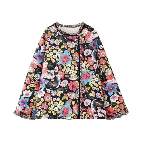 Drune | Chic gefütterte Jacke mit Floralprint für Damen