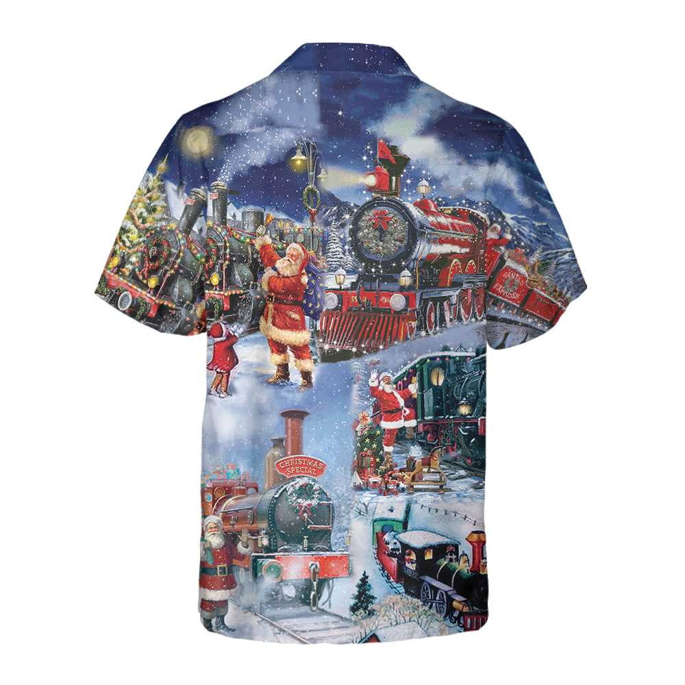 Drune | Train To Christmas Hawaiian Shirt, Lustiges Weihnachtshemd, Geschenk Für Weihnachten