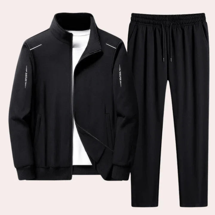 Drune | Reißverschluss Elastischer Bund Jogger Satz Co Ord Satzs Herren