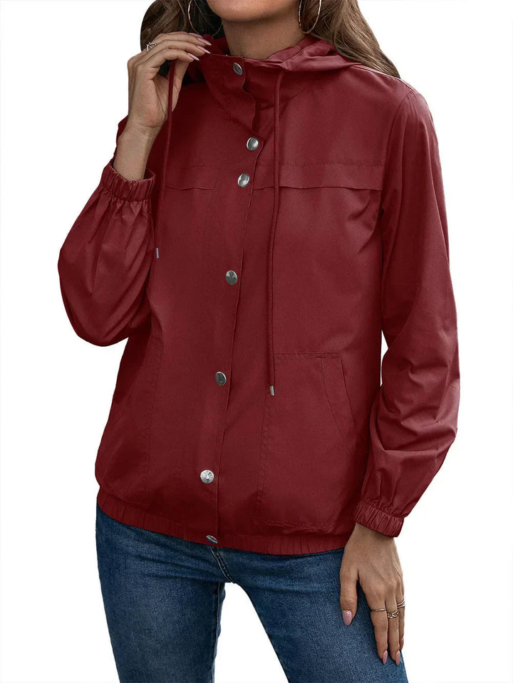 Drune | Regenjacke für Frauen - Wasserdicht Mit Kapuze Langarm