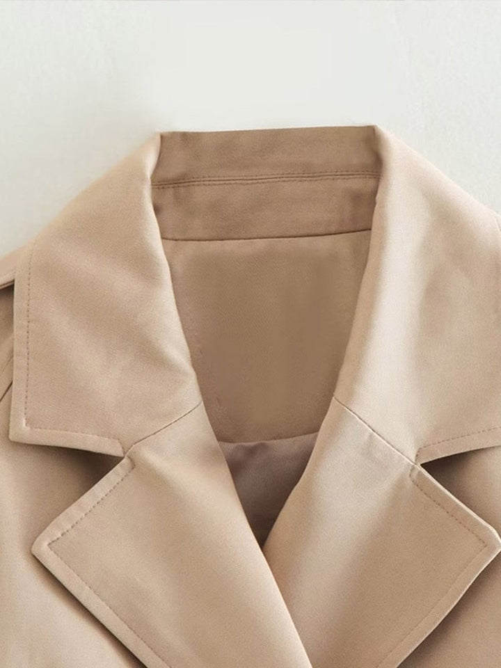 Drune | Beige Gürtel Taillierte Jacke Damenjacke
