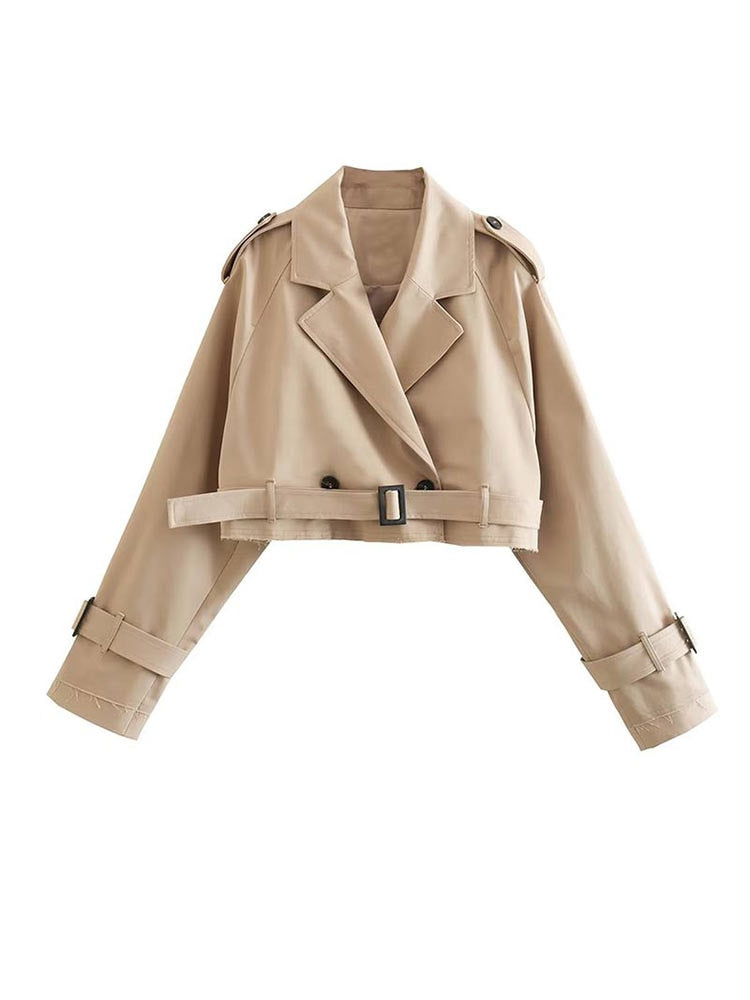 Drune | Beige Gürtel Taillierte Jacke Damenjacke