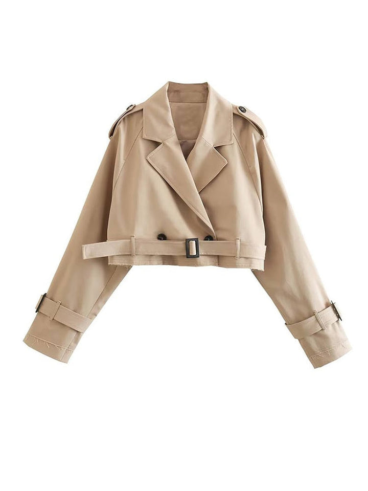 Drune | Beige Gürtel Taillierte Jacke Damenjacke