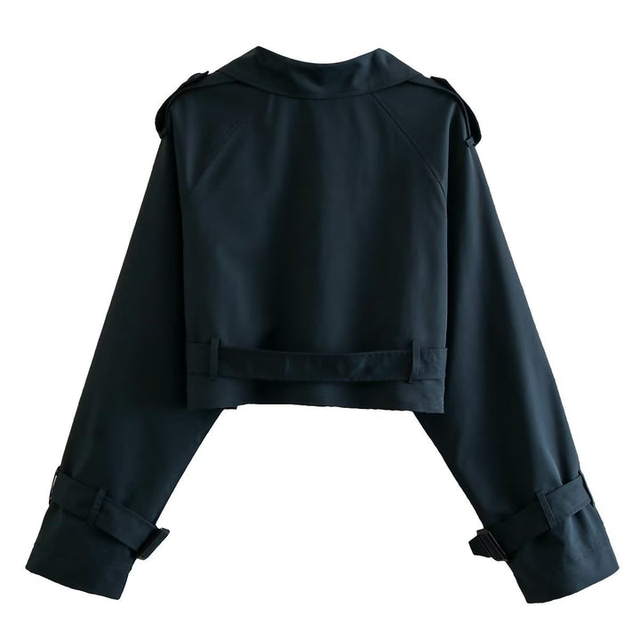 Drune | Kurze Jacke mit Doppelter Brust und Gurt für Damen