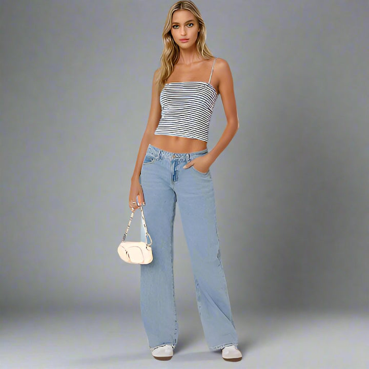 Drune | trendige Low-Rise-Jeans aus Stretch-Denim für Damen