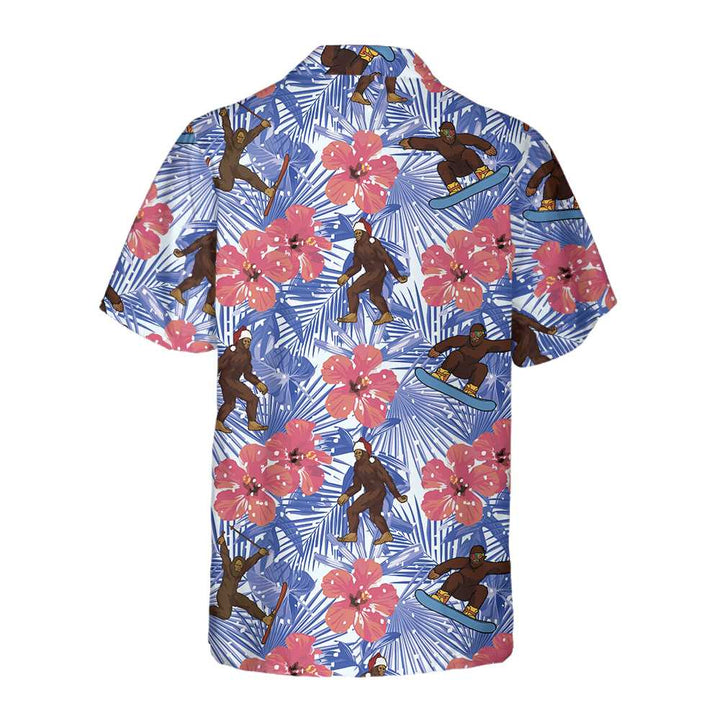 Drune | Tropisches Weihnachten Bigfoot Hawaiian Shirt, Lustiges Weihnachten Bigfoot Shirt, Geschenk Für Weihnachten