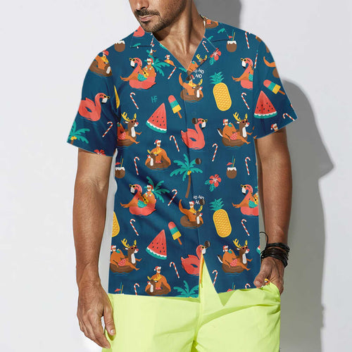 Drune | Tropisches Heißes Weihnachts-Hawaiianhemd, Lustiges Weihnachtshemd, Geschenk Für Weihnachten