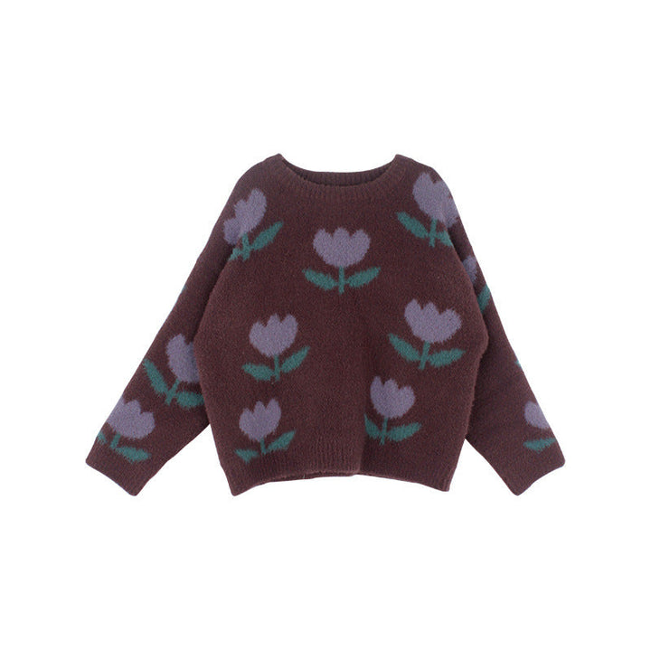 Drune | Pullover für Mädchen - Braunes Baumwoll bequem und atmungsaktiv