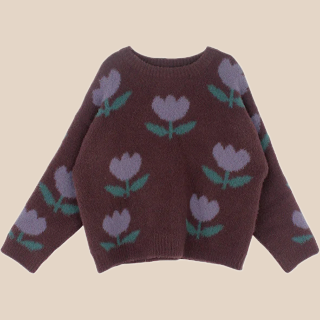 Drune | Pullover für Mädchen - Braunes Baumwoll bequem und atmungsaktiv