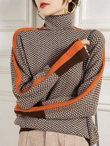 Drune | Rollkragenpullover für Frauen - Geometrischer Druck