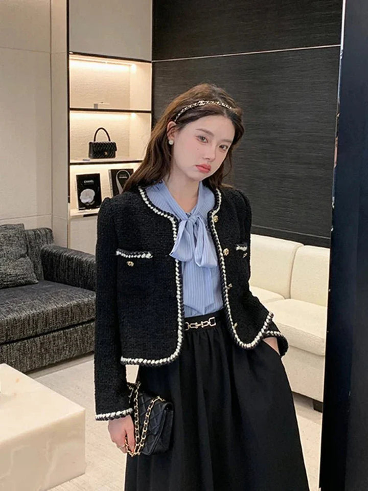 Drune | Jacke Schwarz Weinlese Blazer Damenjacke