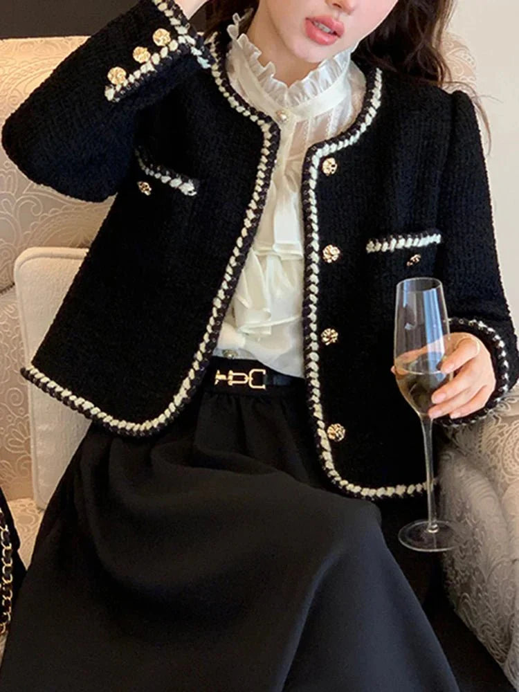 Drune | Jacke Schwarz Weinlese Blazer Damenjacke