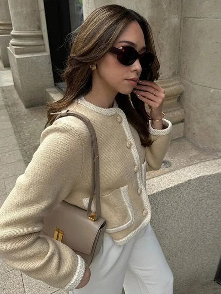 Drune | Jacke Beige Kurz Weste Damenblazer