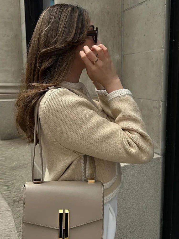 Drune | Jacke Beige Kurz Weste Damenblazer