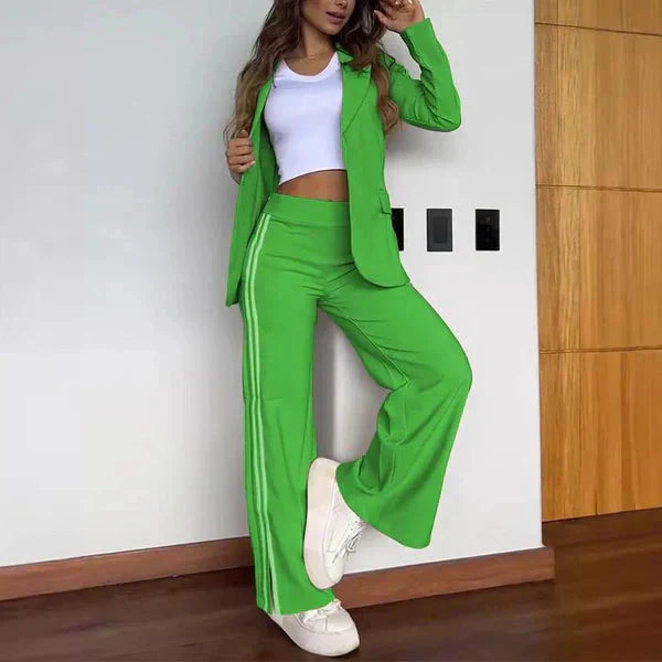 Drune | Teiliges Satz Lässiger Blazer und Hose mit Weitem Bein für Damen