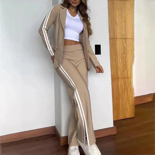 Drune | Teiliges Satz Lässiger Blazer und Hose mit Weitem Bein für Damen