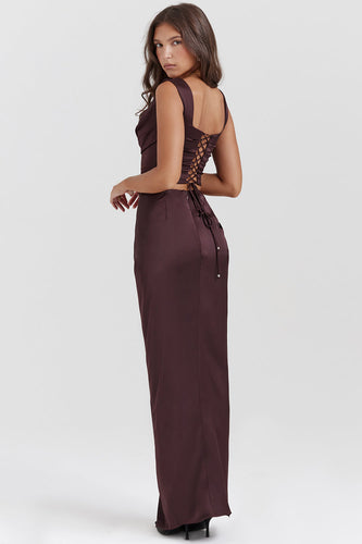 Drune | Satin Corsage Top Und Maxirock Satz